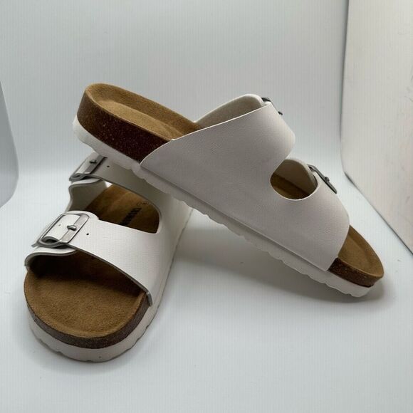 CUSHIONAIRE Women's Cork Footbed Sandal With +Comfort 7 WHITE - Picture 6 of 7